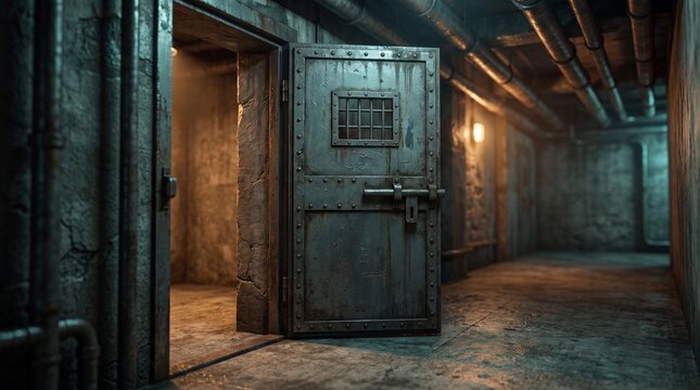 Dilapidated Prison Cell Doorway
