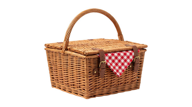 Wicker picnic basket from stock_photo_4.jpg isolated on white