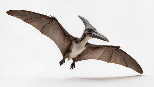 Realistic Pteranodon Isolated on Seamless White Studio Background