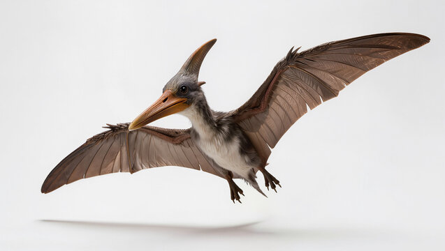 Realistic Pteranodon Isolated on Seamless White Studio Background