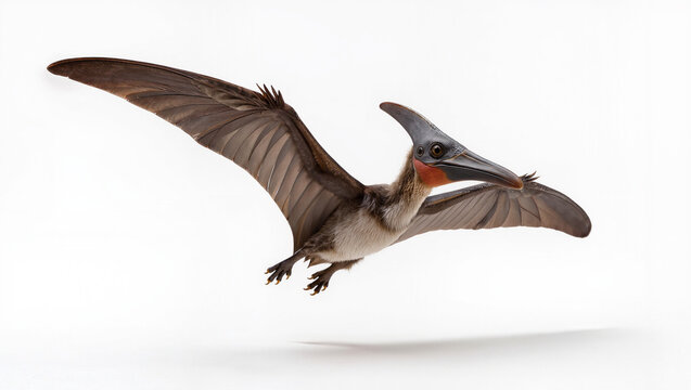 Realistic Pteranodon Isolated on Seamless White Studio Background