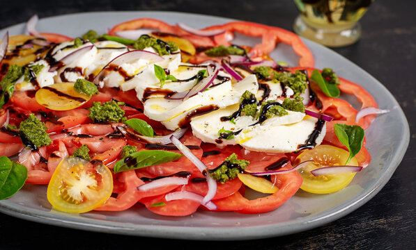 Gourmet Caprese with Cherry Tomatoes and Fresh Basil