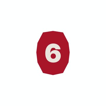 Bold flat red paper numeral cutout smoothly morphing its torn outline into a second angular digit shape on white background loop