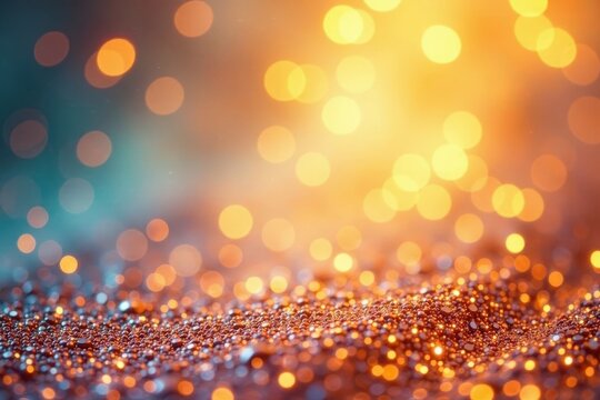 Iridescent gold glitter background shimmering with radiant light, background, sparkle