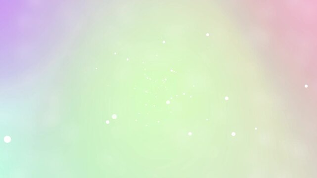 Soft pastel gradient background with floating white dots and gentle light blur animation