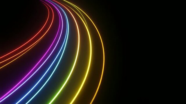 色が移り変わる虹色のレーザー光線