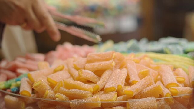Colorful candy display at a local store