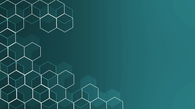 Abstract hexagon pattern gradient background with outlines modern tech style design animation