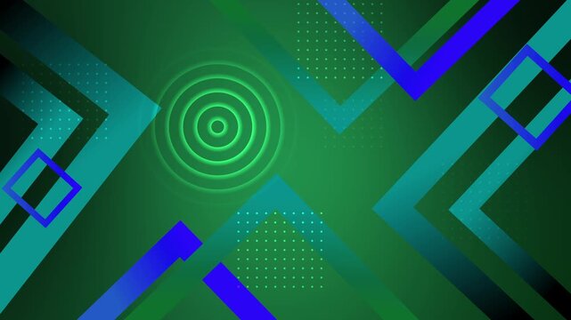 Abstract background with geometric shapes diagonal frames circles and dotted patterns animation
