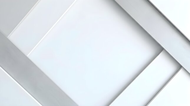 Minimalist White Gray Geometric Background with Abstract Diagonal Shapes