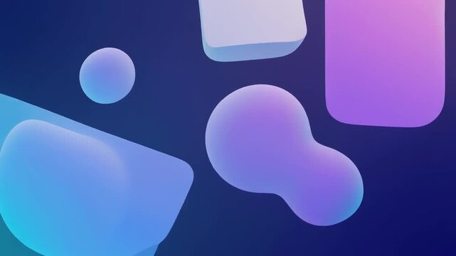 abstract pastel shapes morphing in dark space, dynamic transitions