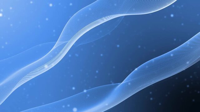 Abstract light line waves flowing across particles creating a modern digital motion effect animation