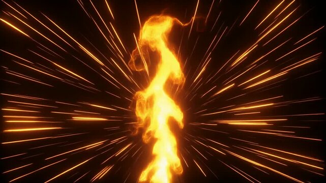 渦を巻いて立ち上るアニメ風のオーラ