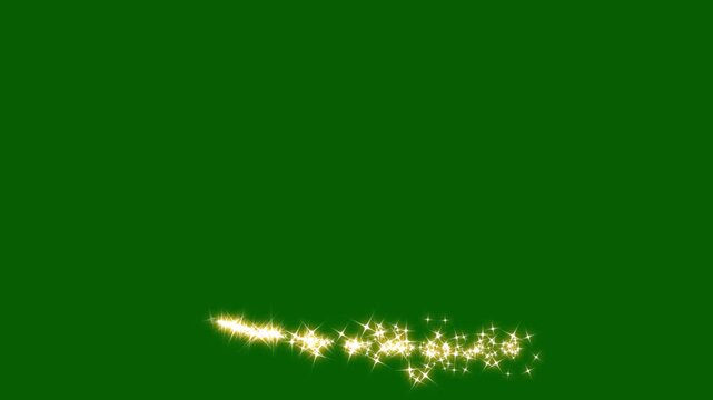 Magic sparkles glitter line stars, on a green screen background. 4k, smooth glowing particles motion, and seamless fantasy effect, magic line dust, shimmering particle twinkle effect