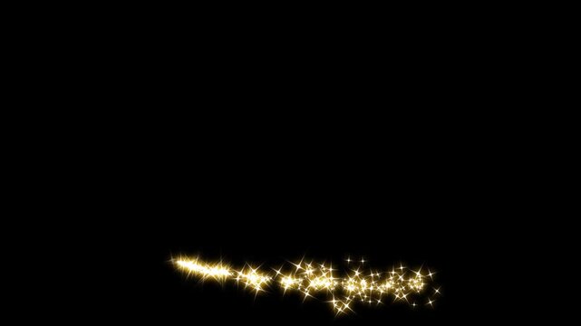Magic sparkles glitter line stars, on an alpha channel background. 4k, smooth glowing particles motion, and seamless fantasy effect, magic line dust, shimmering particle twinkle effect