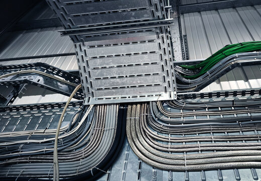 Hightech industrial wiring featuring seamless connectivity and intelligent routing systems