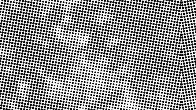 Dynamic Halftone Dots Waving Effect Animation, Comic Book Pop Art Style Black and White Grid Distorting Abstract Background Loop