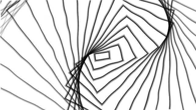 Plain color background featuring a repeating black rectangular geometric pattern creating illusions.