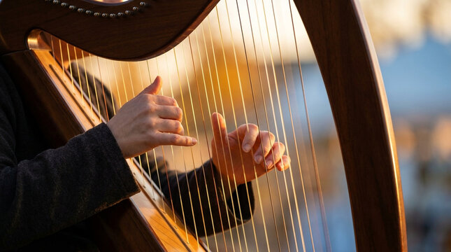 Hand on Harp String