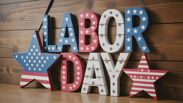 A small chalkboard sign hanging in a window announcing that the business is closed for labor day