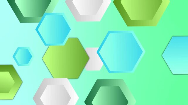 Abstract vibrant pattern of overlapping hexagons background animation