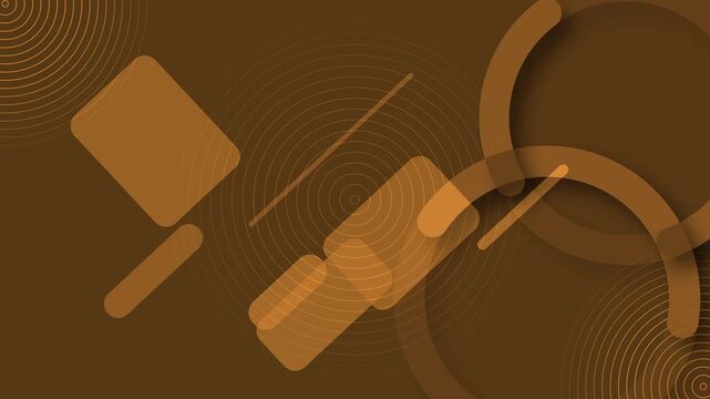 Abstract geometric background with overlapping translucent circles rounded rectangles animation