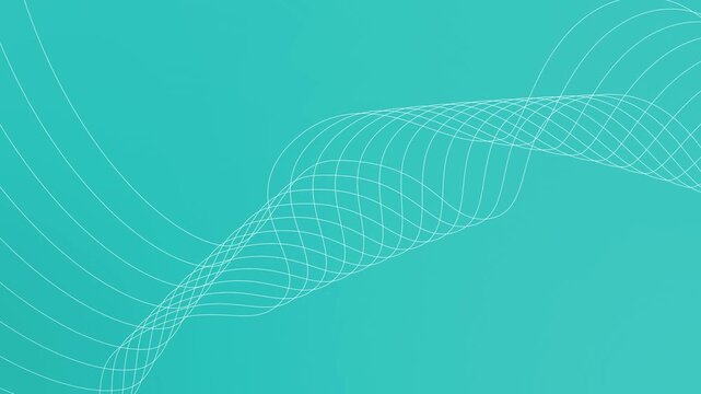 Abstract background with flowing wireframe wave across center animation