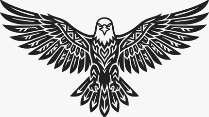 Fototapeta premium Intricate black and white illustration of a detailed feather design.