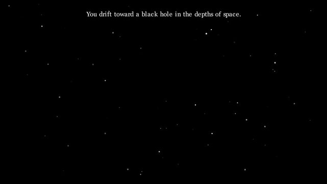 2D animation showing an observer falling past an event horizon, featuring severe gravitational lensing, spacetime distortion, and extreme light refraction near a black hole.