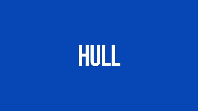 Animated white HULL text stands out on a vivid blue background, highlighting the main body of a ship for marine, boating, construction, and nautical themes.