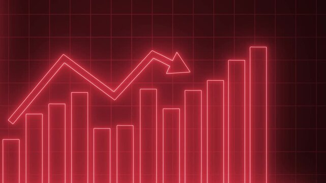 Neon Modern Business Analytics Graph Animation with Rising Data Bars