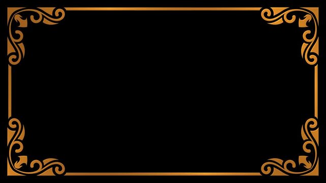 Animated ornate carved gold frame