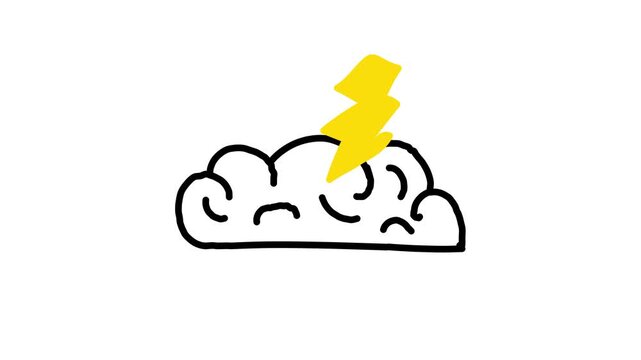 Hand drawn brainstorm looping animation on white background