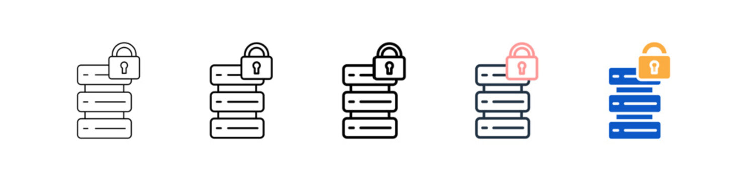 Data Security different style icons set vector illustration. 