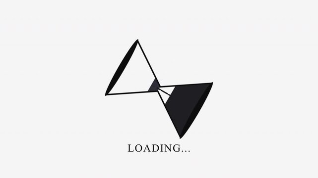 Hourglass loading cursor animation loops, symbolizing waiting and progress with sand falling