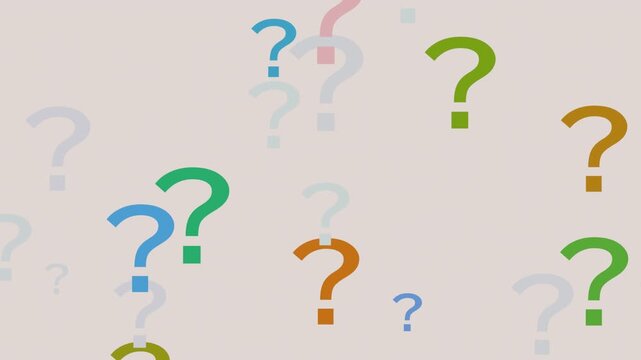 Colorful Question Marks Floating Motion Background