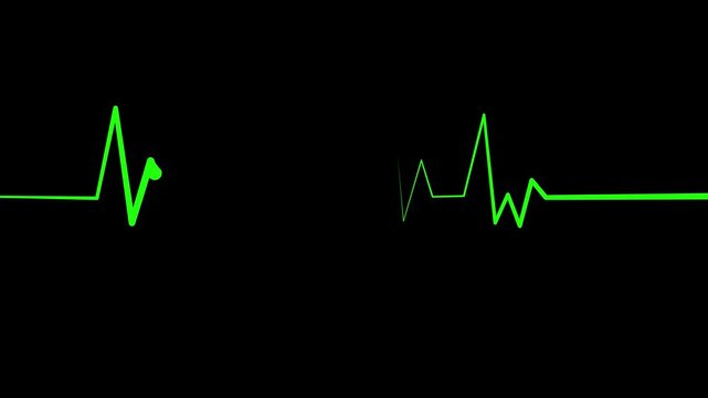 Medical Heartbeat Line Wave Signal Animation with ECG Monitoring Display
