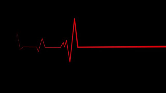 Electrocardiogram Heartbeat Wave Animation with Medical Signal Line