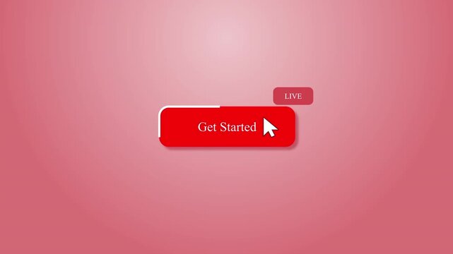 Web interface button clicked with mouse cursor, user action animation, digital interface design