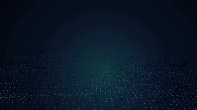 Abstract digital wave pattern with glowing blue dots on gradient background