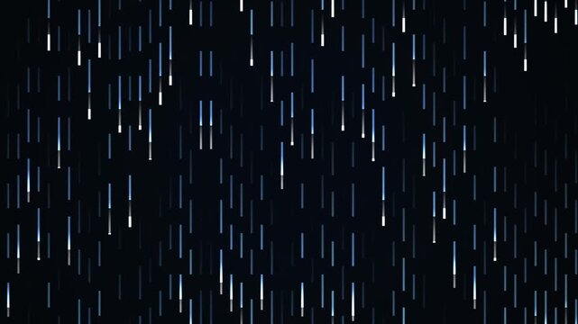Futuristic digital rain background, glowing blue data stream lines, abstract matrix motion graphics, high-tech falling light streaks