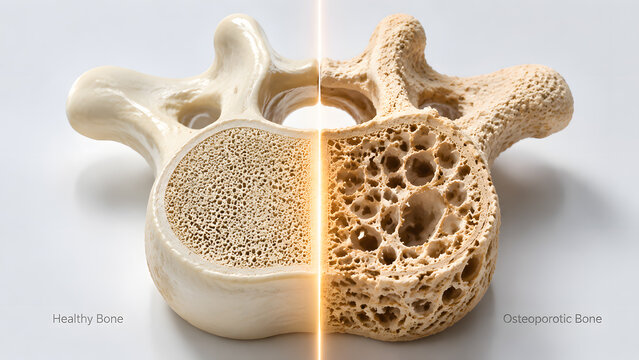 Cross Section Model Comparison of a Normal Vertebra Structure and a Porous Damaged Bone Matrix