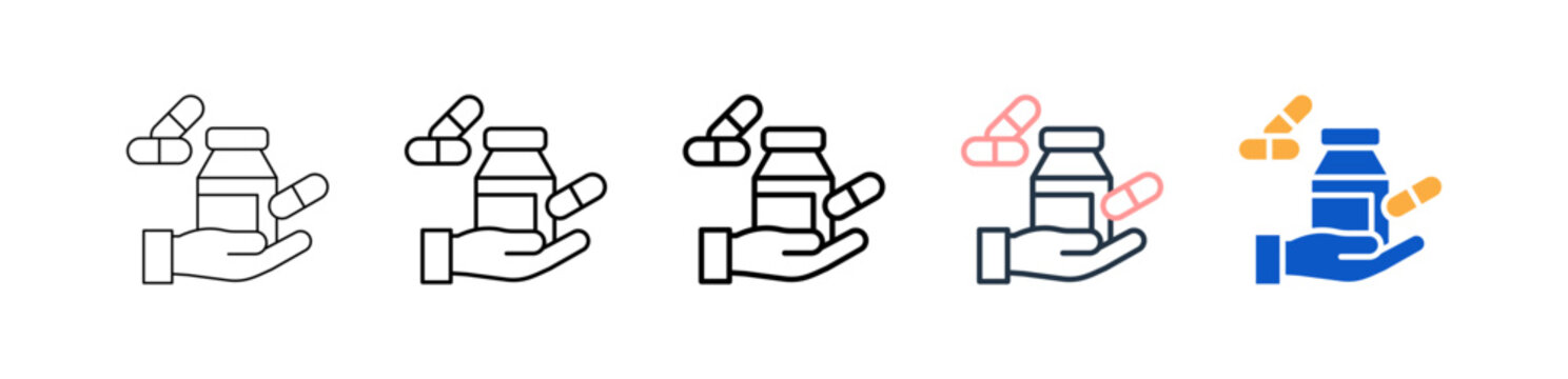 Medicine different style icons set vector illustration. 