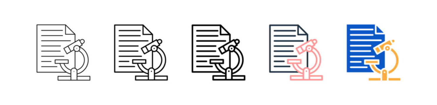 Science Research different style icons set vector illustration. 