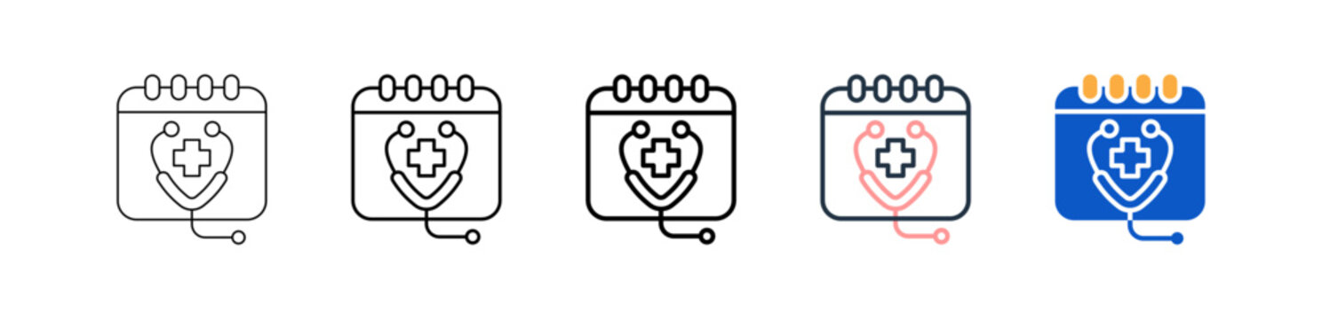 Medical Appointment different style icons set vector illustration. 