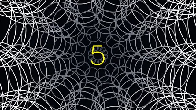 Abstract geometric pattern with number five in center