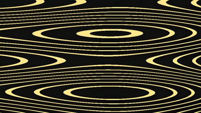 Abstract black and gold concentric circles pattern background
