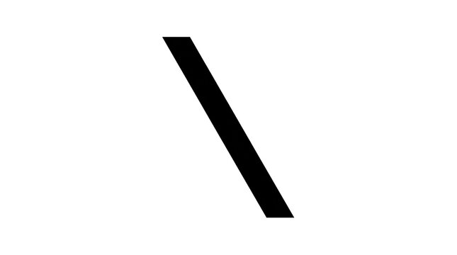 Black backslash symbol isolated on white background for web design and programming UI