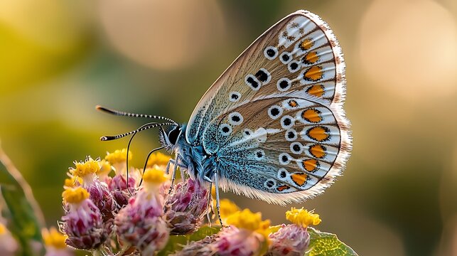Butterfly Meadow Sunset Nectar Flower Closeup