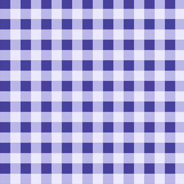 Blue and white gingham seamless pattern background, classic checkered grid  illustration for picnic tablecloth, fabric design, and print.